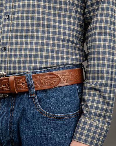 Image of CHAOREN Western Belts for Men without Buckle - Cowboy Belt 1.5 inch Full Grain Leather Belt for Jeans - One Solid Piece Leather