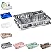 Price comparison product image plastific Plastic Dish Drainer Plate Cutlery Rack Kitchen Sink Utensil Draining Cup Holder Drying Rack Draining Rack Sink Drainer Kitchen Gadgets (1-A (45 x 29.7 x 8cm, Silver))