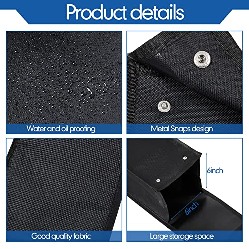 Amylove Grill Utensil Storage Bag BBQ Tool Storage Bags Barbecue Hardware Tool BBQ Utensil Holder Pouch Oxford Cloth Accessory Foldable for Camping Hiking(2 Pcs,Black) - Image 5
