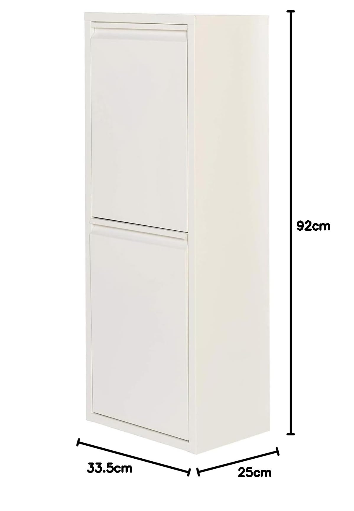 WELL HOME MOBILIARIO & DECORACIÓN Pattumiera e pattumiera metallica con 2 scomparti, 2 x 17 l (34 L) Bianco opaco