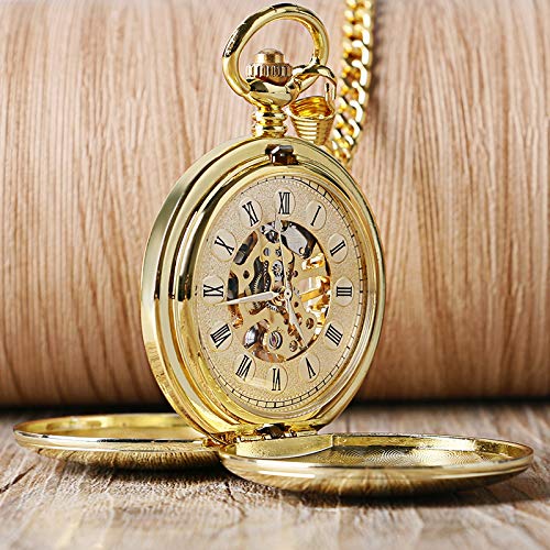 Relógios de bolso para homens Luxo Suave Números Romanos Vintage Corrente Mecânica Presente FOB Mão