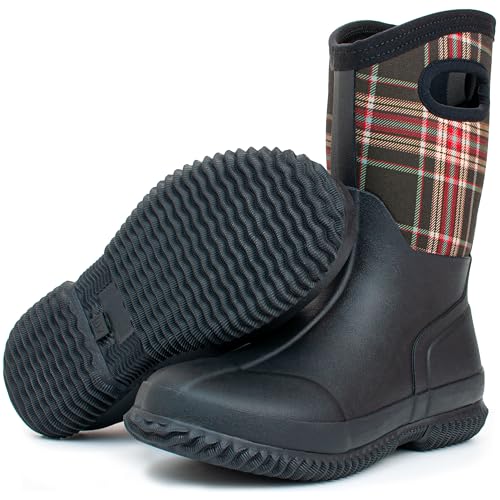 Image of Hbxooxts Women Mud Boots Waterproof Garden Shoes, Anti-Slip Rubber Rain Boots for Women, Outdoor Work and Farming with Easy-Clean Design