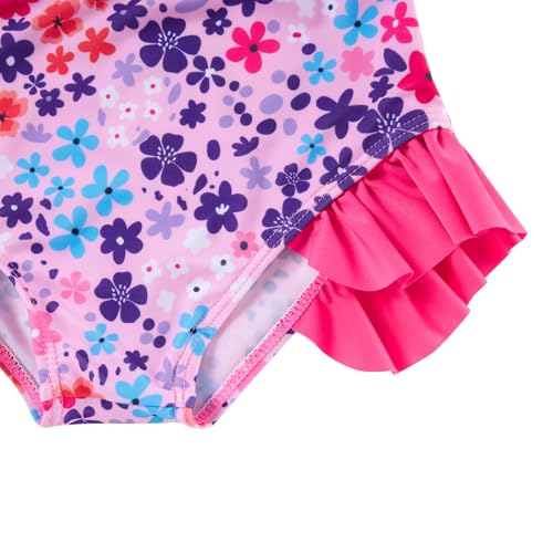 Image of Funnycokid Girls Swimsuit 3 Pieces Long Sleeve Rash Guard Set Tankini Bathing Suits Summer Kids Swimwear 3-10 Years