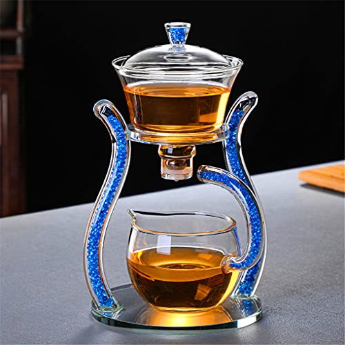 Aoheuo Luie Kungfu Glas Theeset Magnetische Waterafleiding Roterende Cover Kom Halfautomatische Glazen Theepot Pak (Blauw) - Image 8