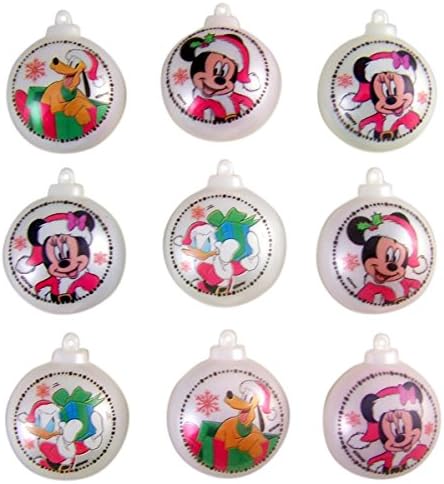 Disney Mickey Mouse and Friends Candy Filled Christmas Ornament Containers, Set of 9