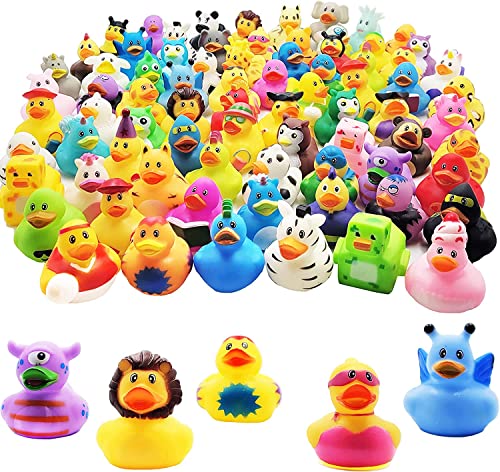 YLMKDE 20 Pack Rubber Duck Toy Duckies for Kids Bath Birthday Gifts Baby Showers Classroom Incentives Summer Beach and Pool Activity Party Favors Goodie Bag Stuffers(Randow)