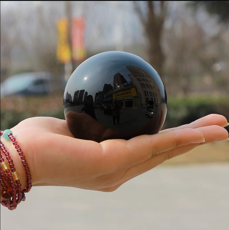 Esfera de bola de cristal de obsidiana natural - Adorno de piedra cruda