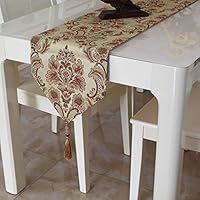 Amazon｜テーブルランナー タッセル付き 30*230 豪華 刺繍 簡約 モダン