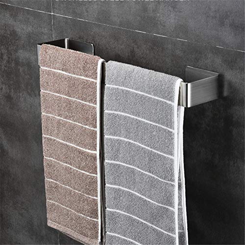 WUYING Cepillado Baño Toallero Autoadhesivo Montaje En Pared Percha De Toalla Sin Taladro Acero Inoxidable Barra De Toalla Cover