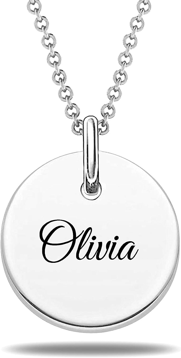 LeCalla Personalized Customized Engraved Charm Name Necklace for Women Teen