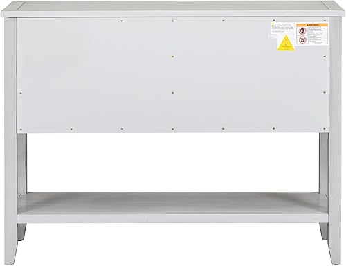 Miniatura 8 de Knocbel Mesa de consola, sofá, entrada, mesa auxiliar con 6 cajones y estante inferior para sala de estar, decoración del hogar (azul oscuro)