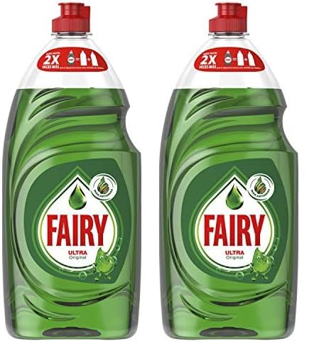 Fairy Ultra Lavavajillas a Mano, Óptimo Poder Antigrasa, 820 ml (Paquete de 2)