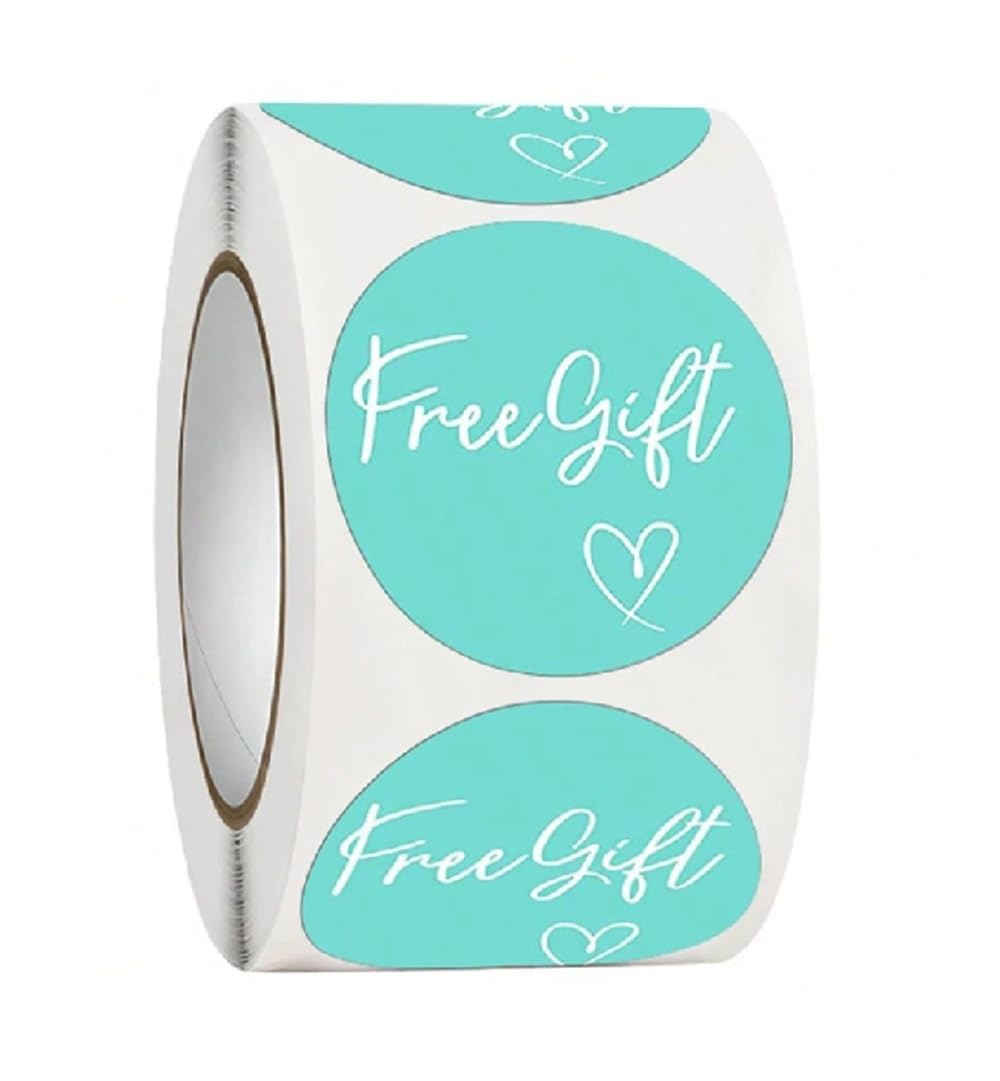 CAA Trading™ Roll of 500 x Mint Green Gift Stickers Free Labels Gifts Crafts Presents Home Made Gifts (2.5cm) 25mm (500 Stickers)