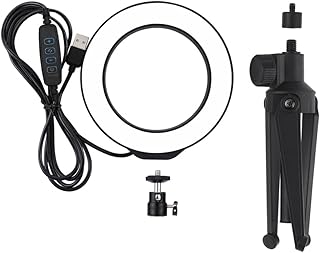 Lurrose Cellphone Tripod Video Tripod Phone Selfie Light Video Shooting Ring Light Photography Light Cell Phone Ring Light Fill Light Makeup Light Flexible Black Ring Light Stand