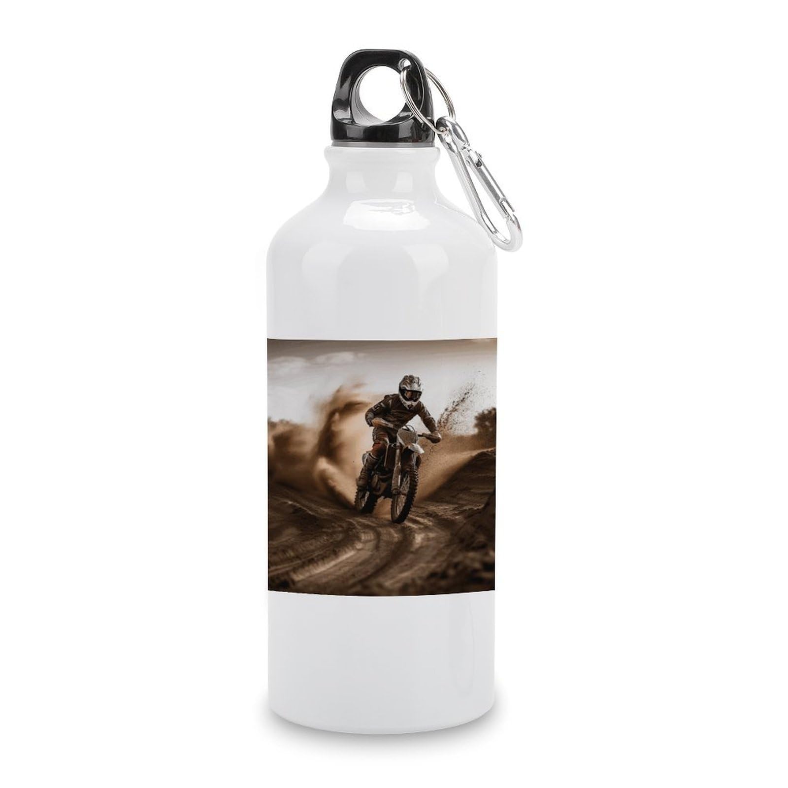 VstaDank Motocross Water Bottles Aluminum Sports Water Bottle with Lid&Hook Buckle Fashion Vacuum Insulated Water Bottles Hydration Flask Leak Proof Tumbler Keep Cold&Hot