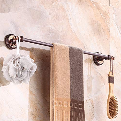 Porte-serviettes en laiton or rose barre simple murale 50 cm