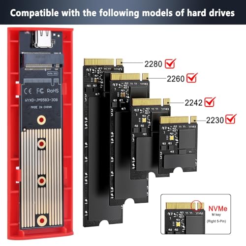 Carcasa para SSD M.2 NVMe y NGFF PCIe miniatura 7