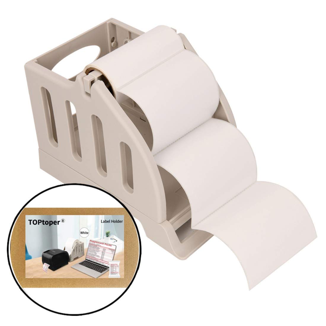 Buy Label Holder for Rolls and FanFold Labels, Desktop Thermal Label