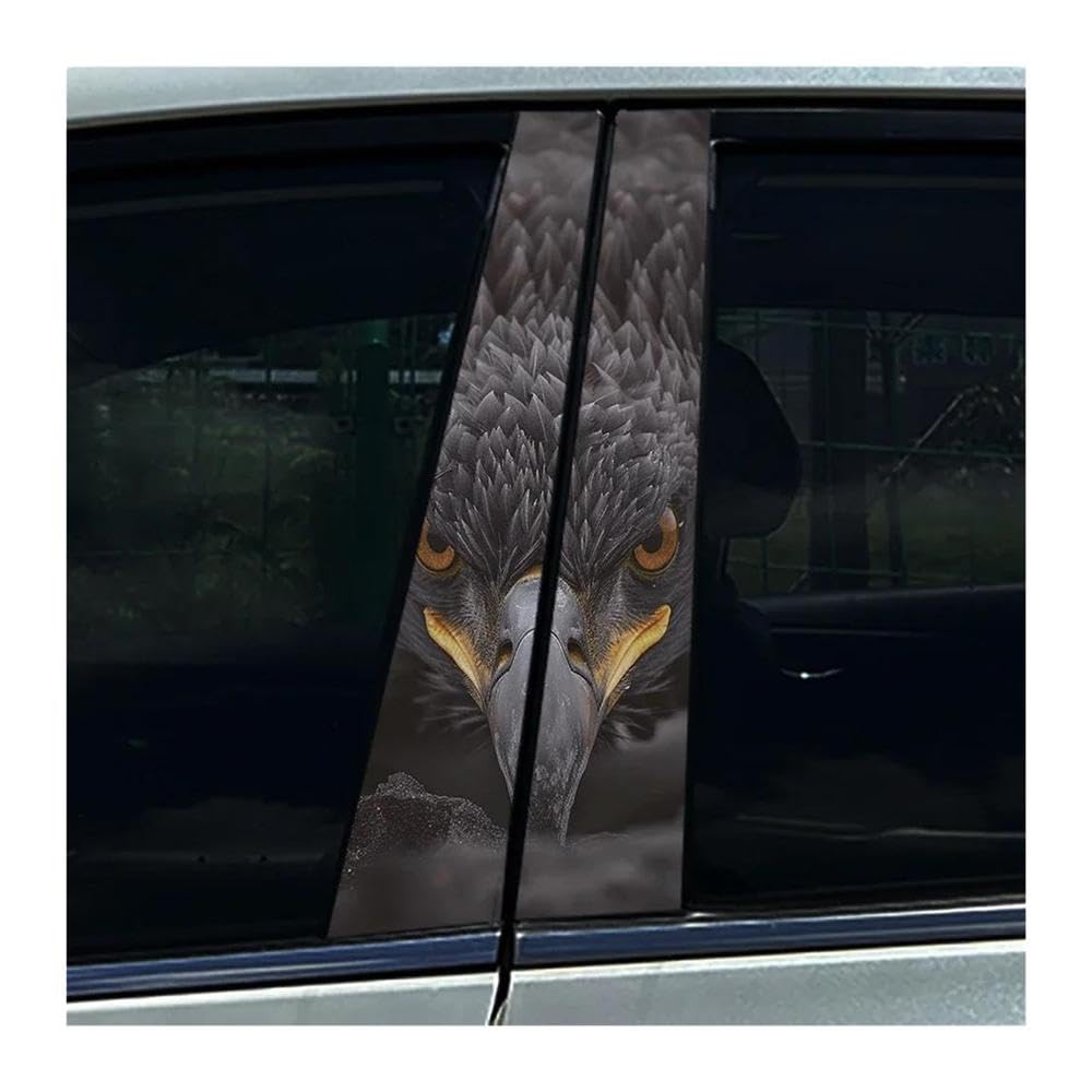 Body Parts 2PCS Soaring Bald Eagle Car B-Pillar Stickers Car Center Column Waterproof Decals(C)