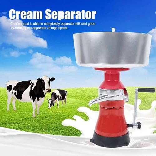 80L / H elektrischer Creme-Trenner, Edelstahl-Milch-Zentrifuge, 12L Kapazität, Einstellbarer Fettgehalt für Kuh-Ziegen-Schafe, schnelle Trennung und einfache Reinigung