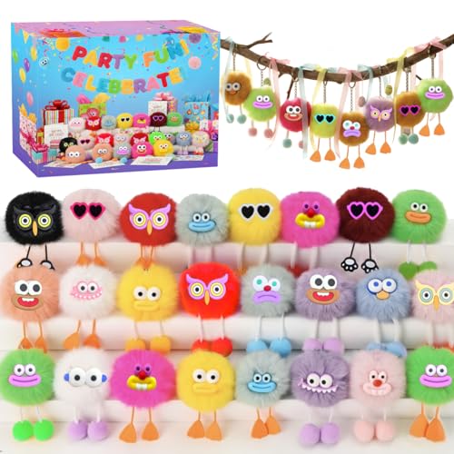 Holydeck 24 Pcs Cute Plush Keychains Toys Keychain Decoration Stuffed Toy Bulk Great for Kids Boys Girls Party Favors Classroom Prizes Birthday Goodie Bags Pinata Toys(General)