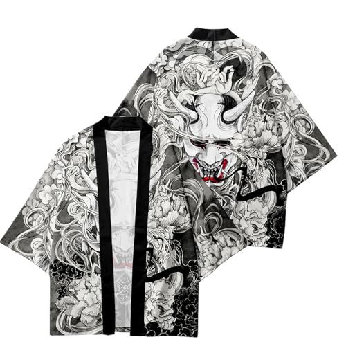 Image of LAI MENG FIVE CATS Women's Floral Print Loose Blouse Japanese Kimono Tops | Puff Sleeve,Cover up Top,Casual Cute Tops,Summer Cardigans 2026