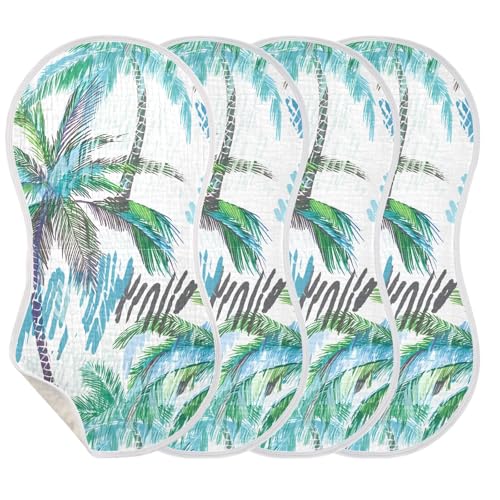 Palm Trees Bright White Burp Cloths for Babies Burp Rag Cotton Spit Up Rag for Baby Boy Girl3