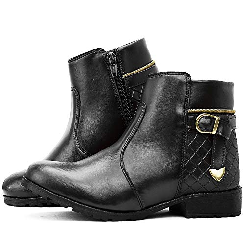 Bota Feminina Cano Curto Com Zíper SapatoFran Com Relógio Magnético (38, PRETO)