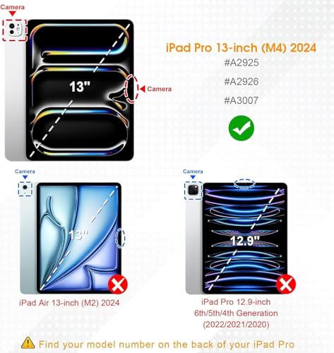 Protection iPad Pro 13 2024 M4 transparente et rotative avec porte-stylet - 2