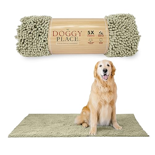 Downtown Pet Suuply My Doggy Place Dog Mud Mat, 60" x 36" Oatmeal – Thick Microfiber Entry Rug for Snow, Mud & Salt – Absorbent, Quick-Dry, Washer-Safe & Non-Slip, X-Large