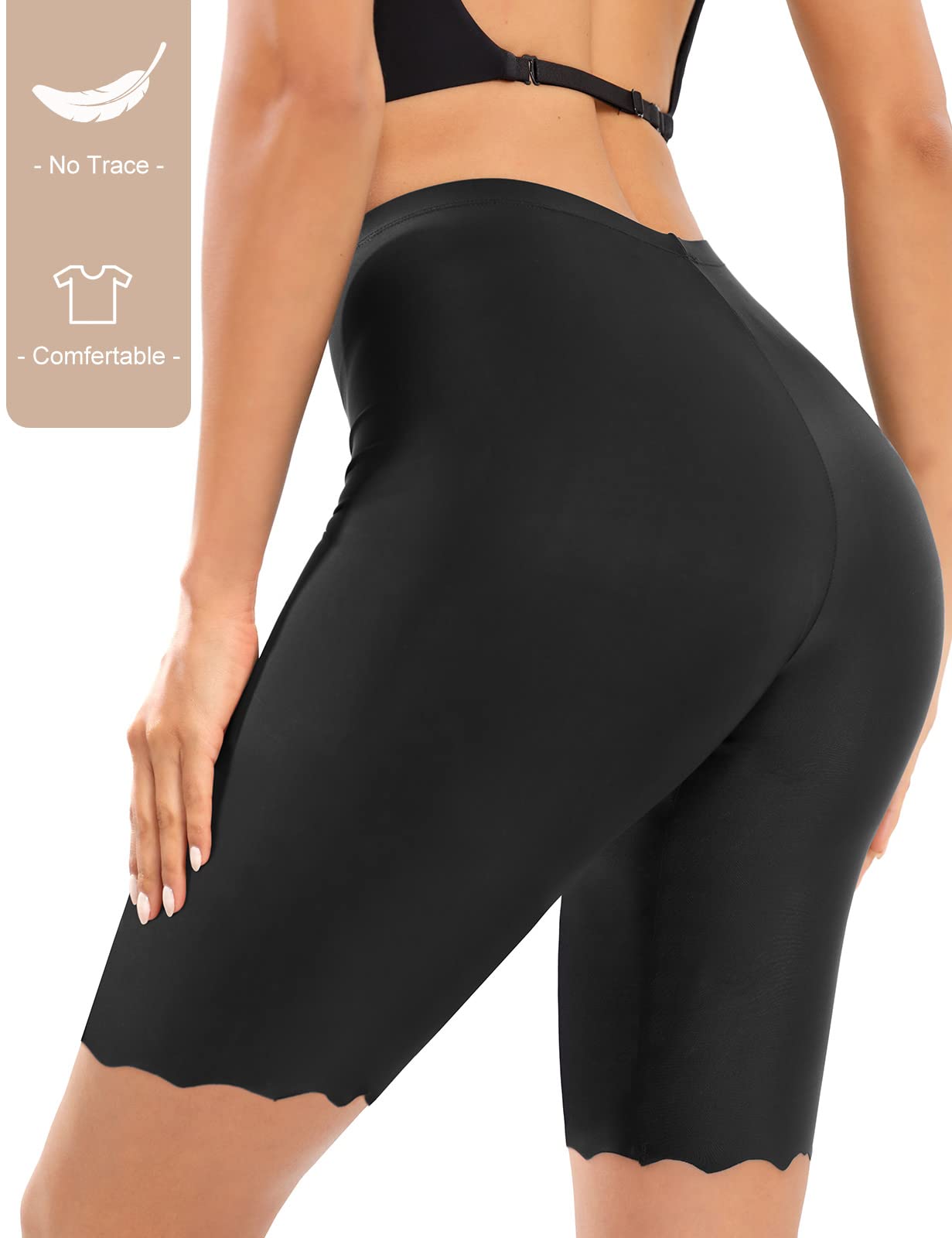 UMIPUBO Bragas Mujer Leggings Cortos Boxer Pantalones Cortas de Seguridad antirozaduras Bragas Pack de 3 Invisibles de Cintura Alta Shorts Pantalones