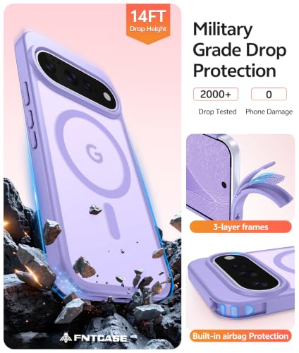Image of FNTCASE for Google 11 /11 Pro Case, Compatible with Magsafe Light Purple | Screen Protector, Translucent Matte, 14FT Military Grade Drop Protection, Shockproof Protective Phone Cover, Light Purple