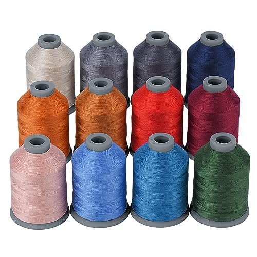 Simthread All-Purpose Sewing Thread, 12 Colours, 700M/765Yds Each