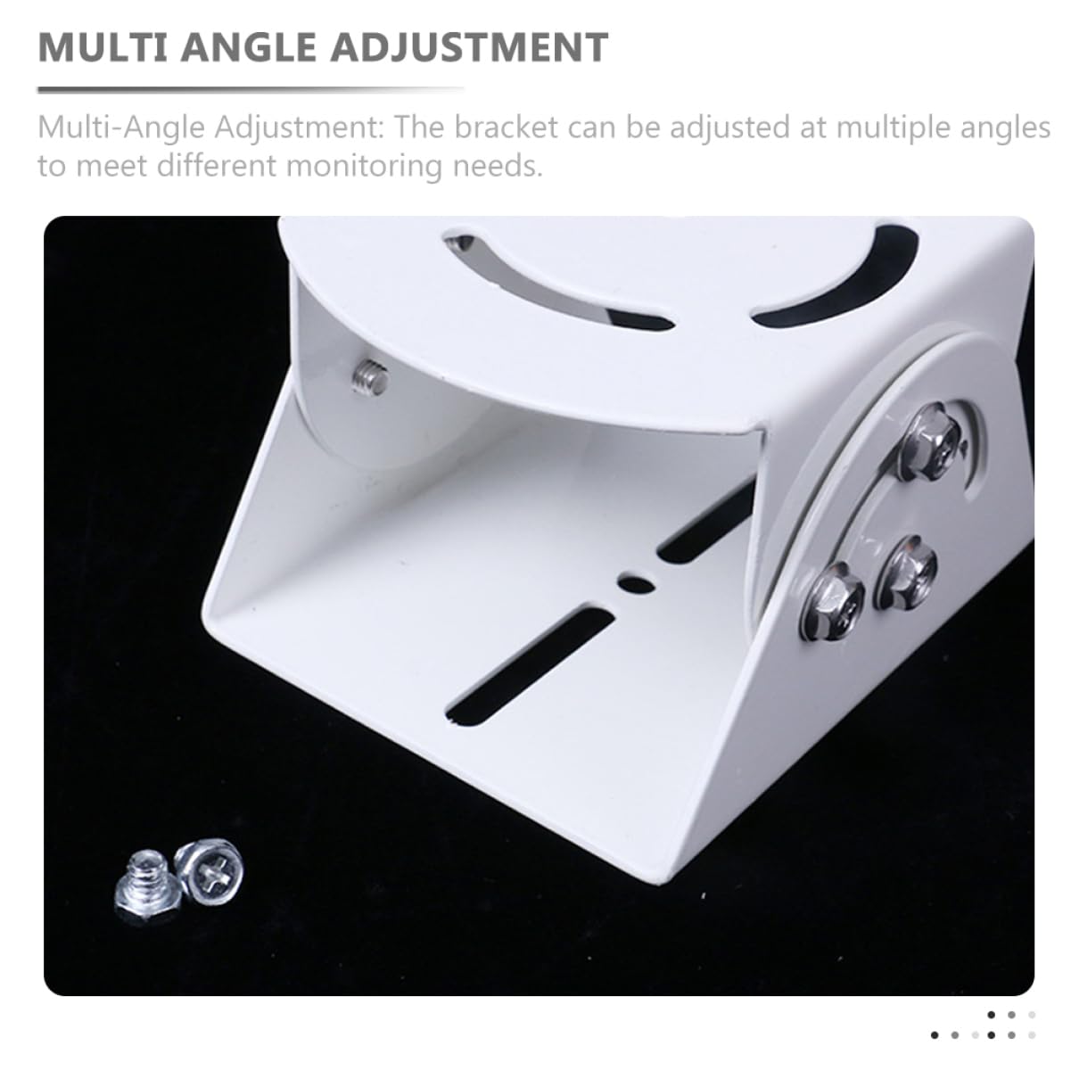 HOMSFOU Staffa per Videocamera di Sicurezza 2 Pezzi, Supporto da Muro in Acciaio Bianco, Regolabile Multiangolo, Installazione Facile per Videosorveglianza