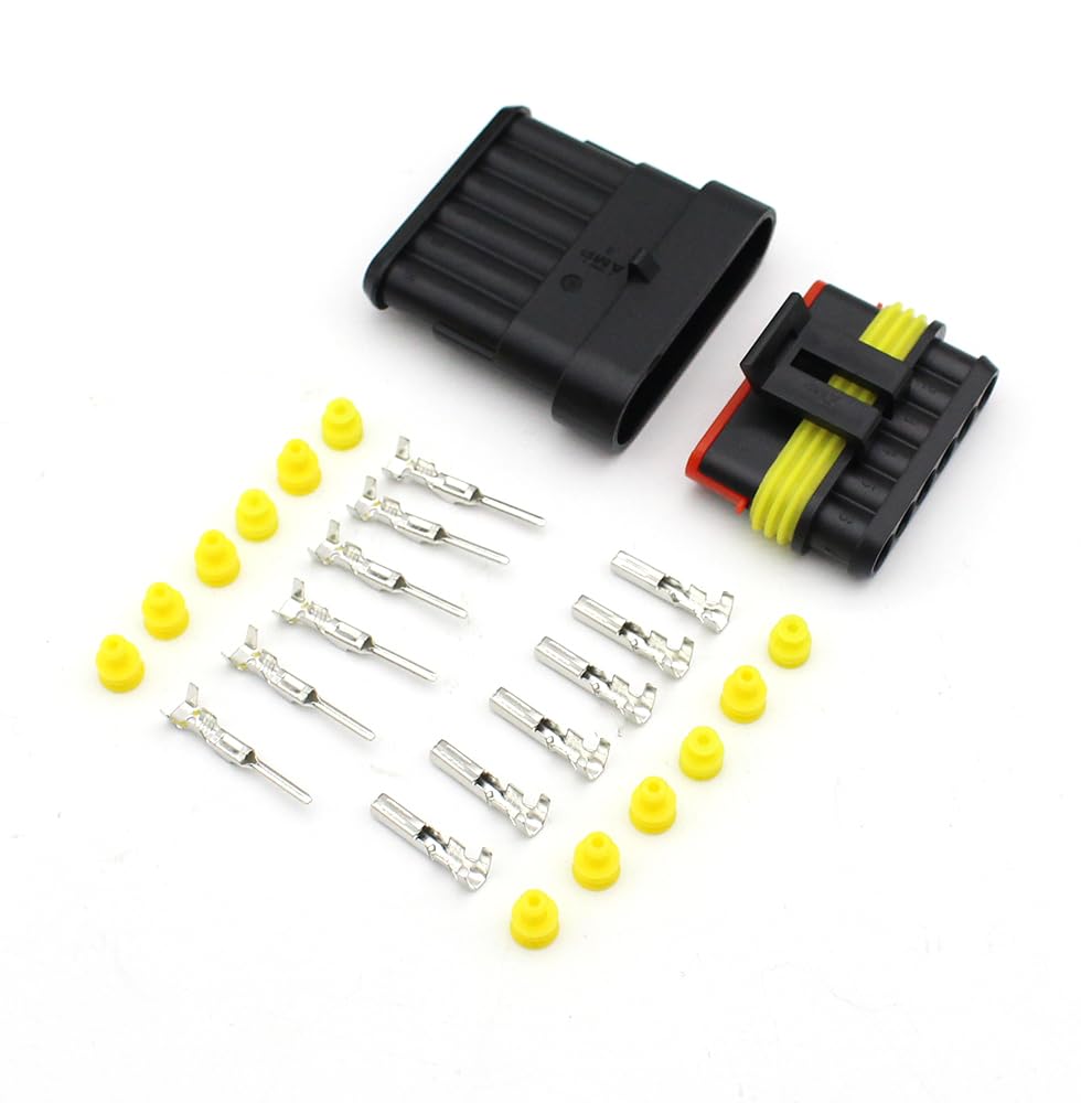 AARTERZZA 5 Sets 6-Pin Waterproof Wire connectors, for Automotive Components, 1.5mm connectors, DJ7021-1.5 Waterproof Wire