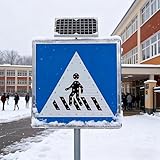 Segnale di attraversamento pedonale a energia solare con struttura in alluminio impermeabile IP65 per strade cittadine e scuole