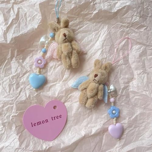 NATOSU 4 Stück 4.5cm Mini Kaninchen, Plüschhase Geschenk für Enkelin Puppenhauszubehör Mini-Kaninchen mit Gelenk,Ostern deko,DIY-Dekoration, Bekleidungsmaterial Zubehör für Kinder