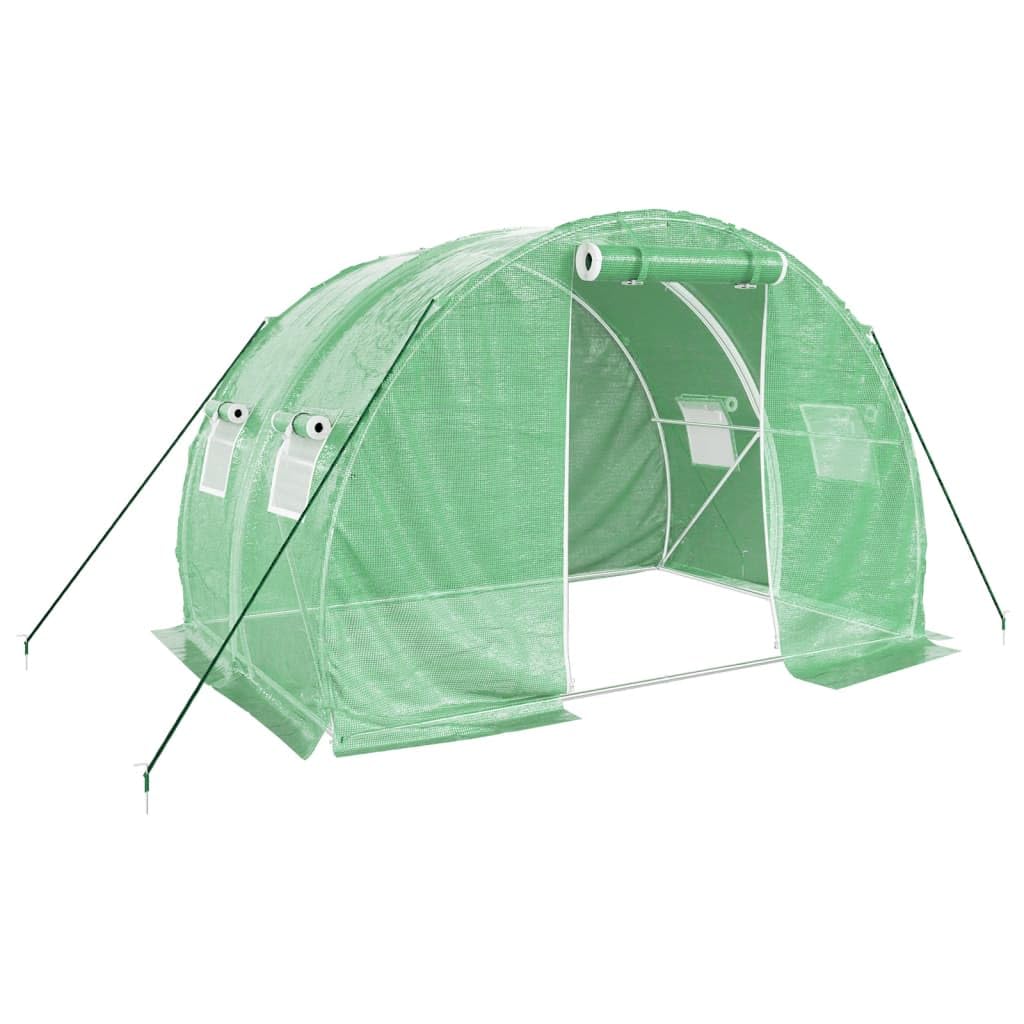 vidaXL Tuinkas met stalen frame 6 m² 3x2x2 m, broeikas, polytunnel, koelkas, kas, inloopkas, kweekhuis, tomatenhuis, buitenkas, broeikas met roldeur