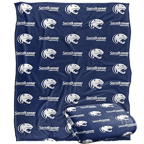 University of South Alabama Jaguars Blanket, 50"X60", Logo Pattern, Silky Touch Super Soft Throw