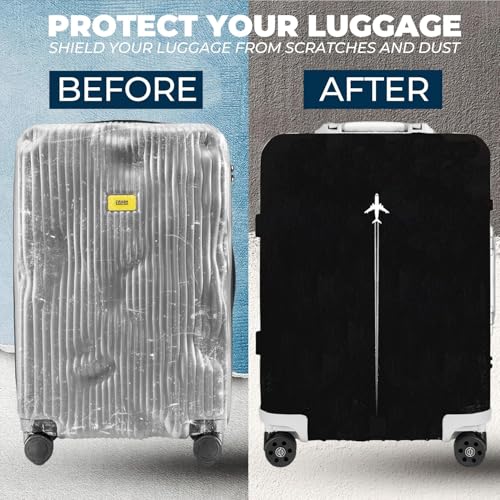 Image of WanderWraps Spendex Polyester Protective Luggage Cover | Hard Luggage Trolley Bag Cover | Washable | Dust Proof | Stretchable | M - 24 inch |||| AstroJet