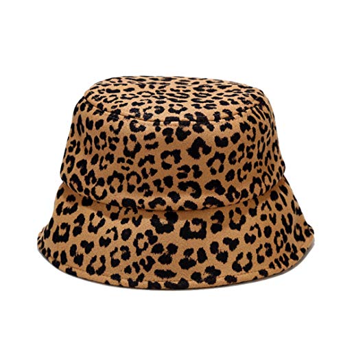 Leopardenmuster, Wolle, Fischerhut, Gepard, Tiermuster, Winterkappe, verstaubar, warm, Fischerhüte für Damen, Herren, khaki, Einheitsgröße-L Cover