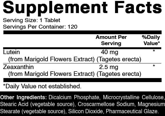 Miniatura 2 de Oxify Luteína 40 mg  120 tabletas  Sin gluten, sin OMG  Suplemento fabricado en Estados Unidos