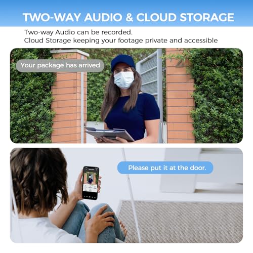 Timbre de vídeo con cámara, timbre inalámbrico con visión nocturna y 1080p, audio de 2 vías, almacenamiento encriptado, Wi-Fi de 2,4 GHz, IP65, cámara HD de 120°, almacenamiento SD y en la nube - imagen 2