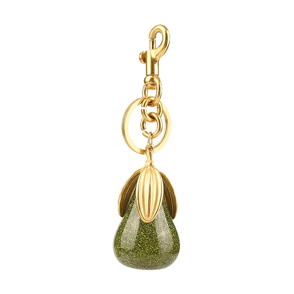 Ttiy Pear keychain Creative Fruit Key Chain Handmade Bag Charm for Purse Handbags Keys Accessories 1PCS Green