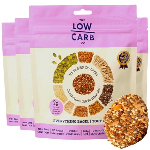 Image of The Low Carb Co High Protein Seed Crackers, Everything Bagel, 4-Pack