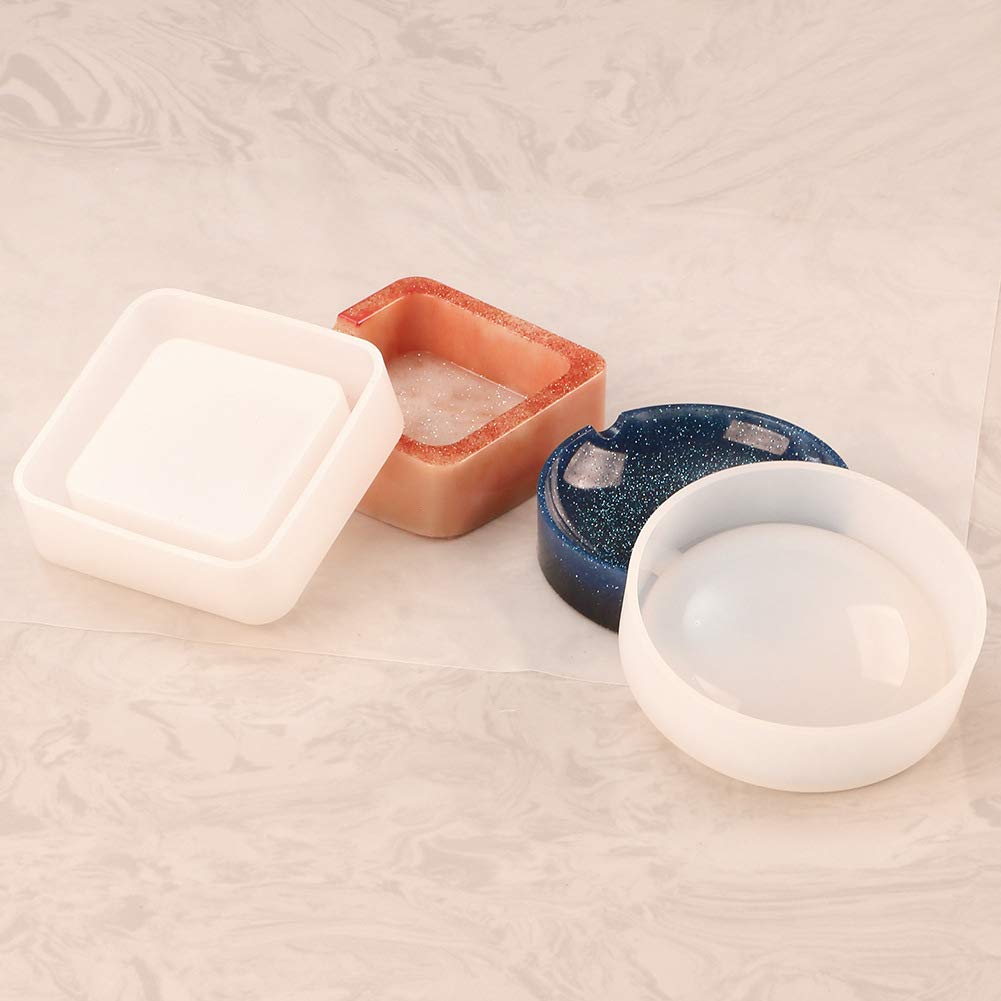 Kit De 6 Moldes De Silicona Para Resina - Incluye Portabolígrafos, Ceniceros Y Posavasos, DIY Manualidades