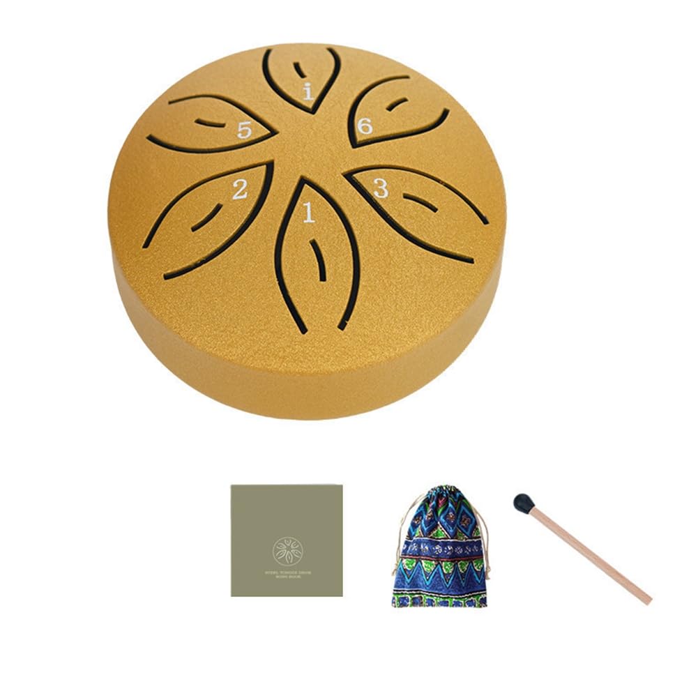 Strumenti Musicali per Bambini Strumenti Orff Artigianato Mini Tamburo Cavo 3 Pollici 6 Toni Oro