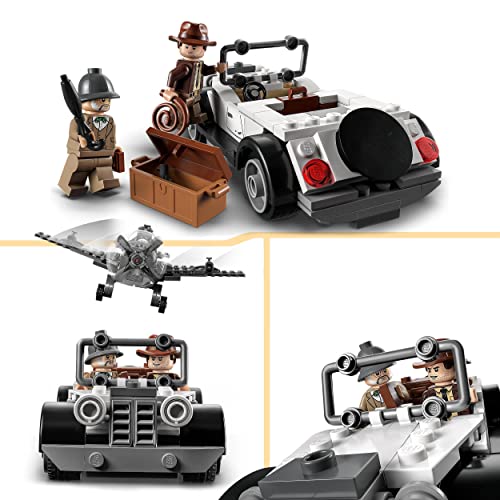 LEGO Indiana Jones Fighter Plane Chase Set including Buildable Airplane Model & Vintage Toy Car plus 3 Minifigures - Image 4