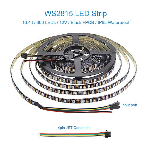 Tira LED WS2815 RGB 16.4FT 12V IP65 Impermeable miniatura 2