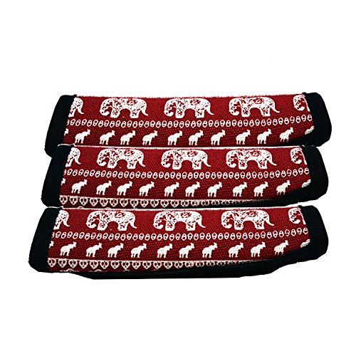 AF-WAN, handgreep, wraps, handgreep, handgreep, handgreep, identificator voor reistas, bagage, koffer (3 zwart + 3 rood)